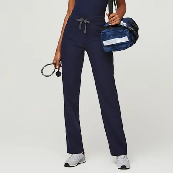 Figs High Waisted Livingston Basic Scrub Pants™, in Navy, Size Large, PO 3586 - Picture 1 of 13